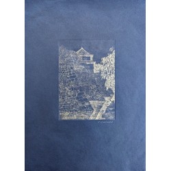 Osaka Castle Wall in Silver and Blue